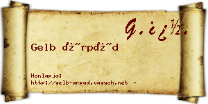 Gelb Árpád névjegykártya